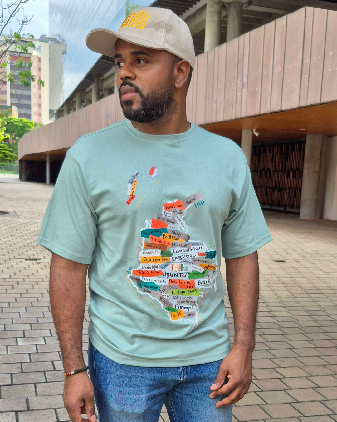 Mapa Colombia - Afrombia | Camiseta básica unisex